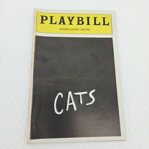 Cats Playbill Winter Garden Theatre 1984 w/ 2 Cast Substitution Slips Vintage